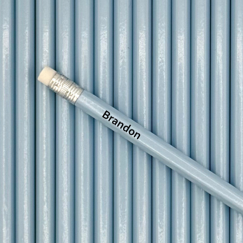 All Pastel Blue Personalized Pencils