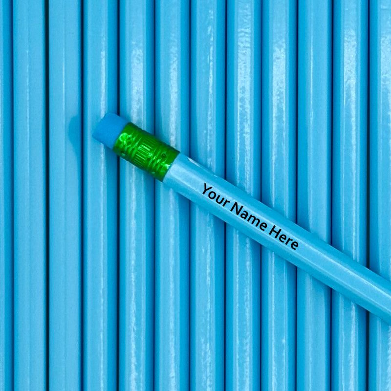 Blue Vibrant Personalized Pencils Pack