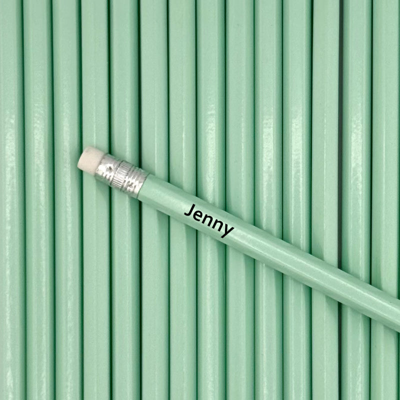 All Pastel Green Personalized Pencils