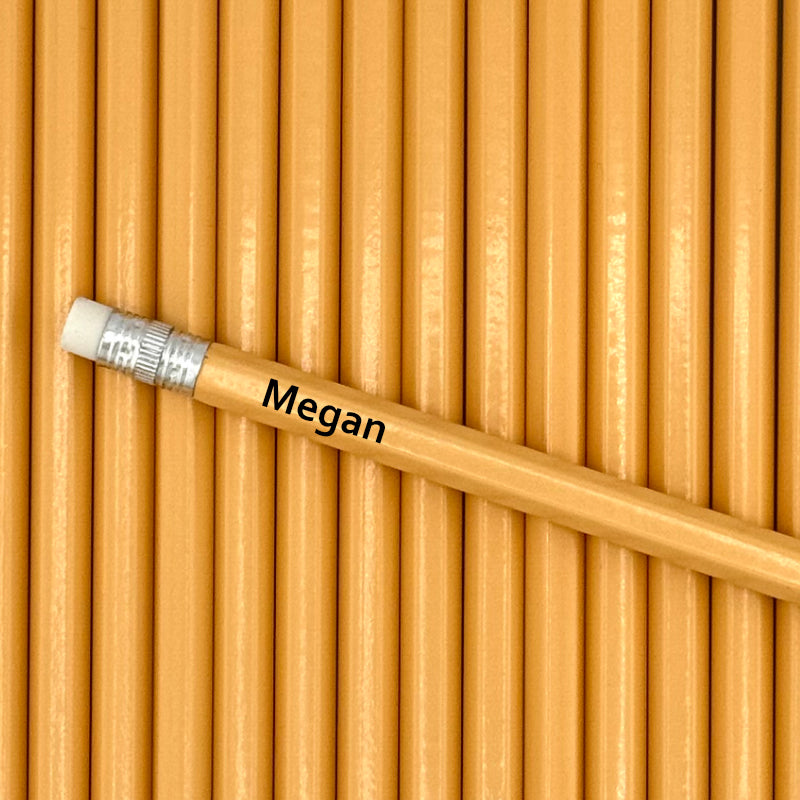 All Pastel Orange Personalized Pencils