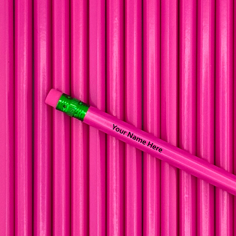Pink Vibrant Personalized Pencils Pack