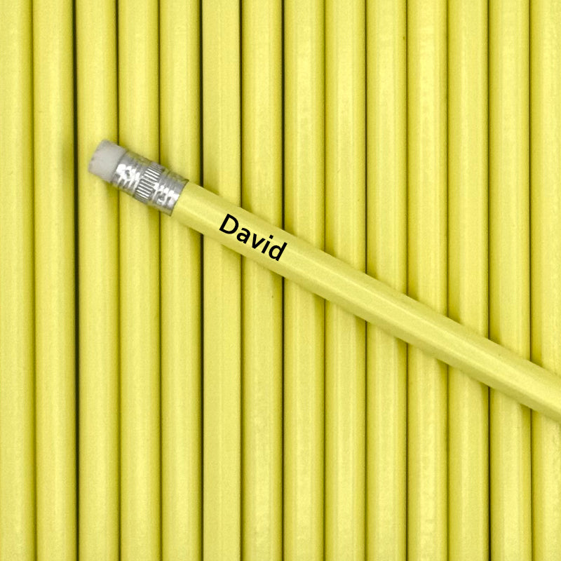 All Pastel Yellow Personalized Pencils