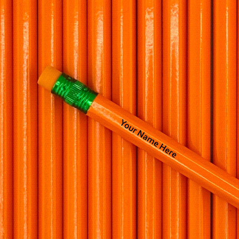Orange Vibrant Personalized Pencils Pack