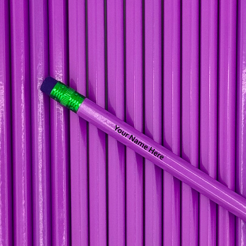 Purple Vibrant Personalized Pencils Pack