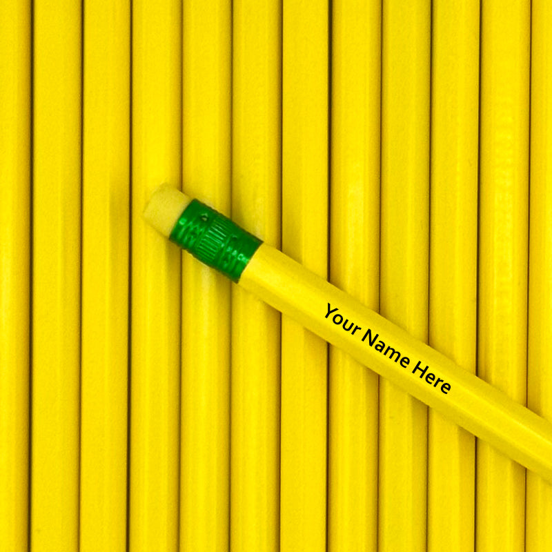 Yellow Vibrant Personalized Pencils Pack