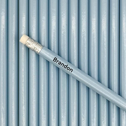 All Pastel Blue Personalized Pencils