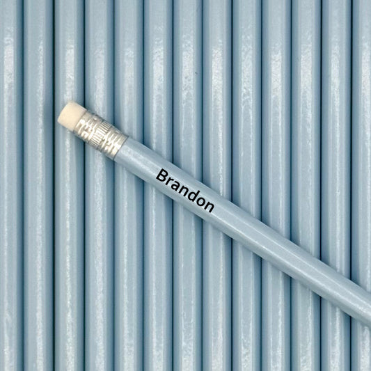 All Pastel Blue Personalized Pencils