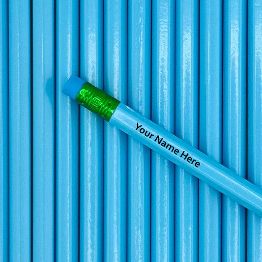 Blue Vibrant Personalized Pencils Pack