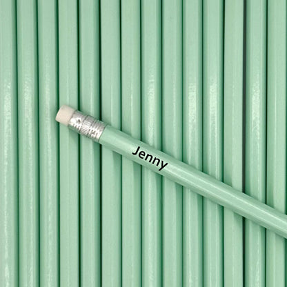 All Pastel Green Personalized Pencils
