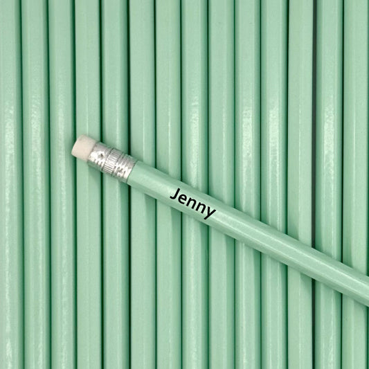 All Pastel Green Personalized Pencils