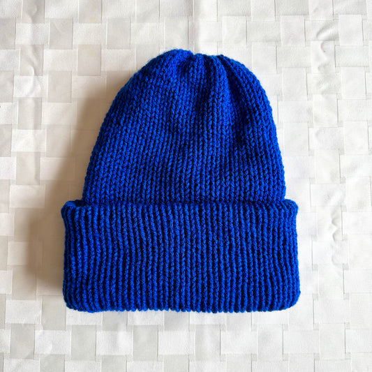 Knitted Foldable Brim Beanie , Handmade, Sensory Friendly