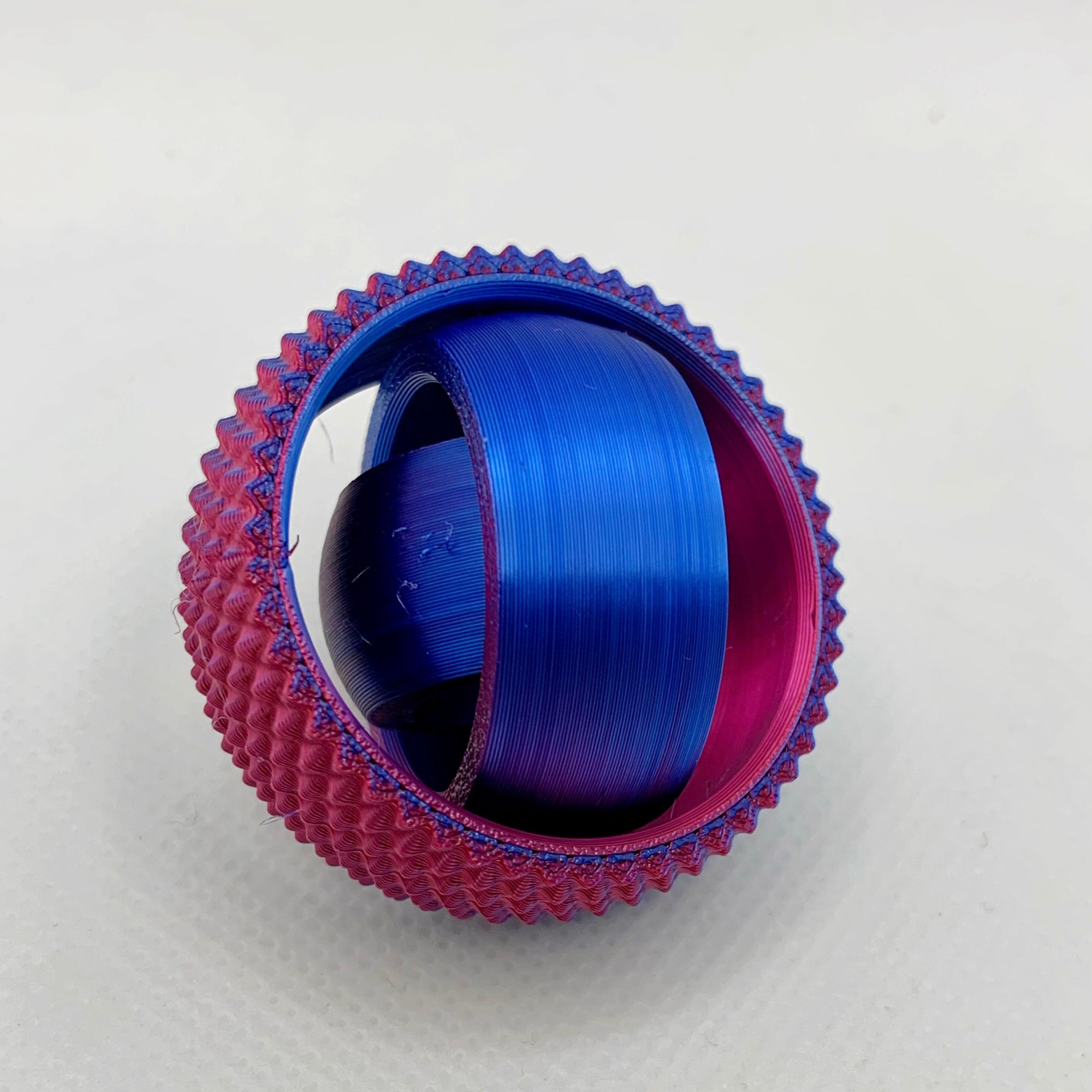 Blue Raspberry Dual Colored Textured Gyro Fidget