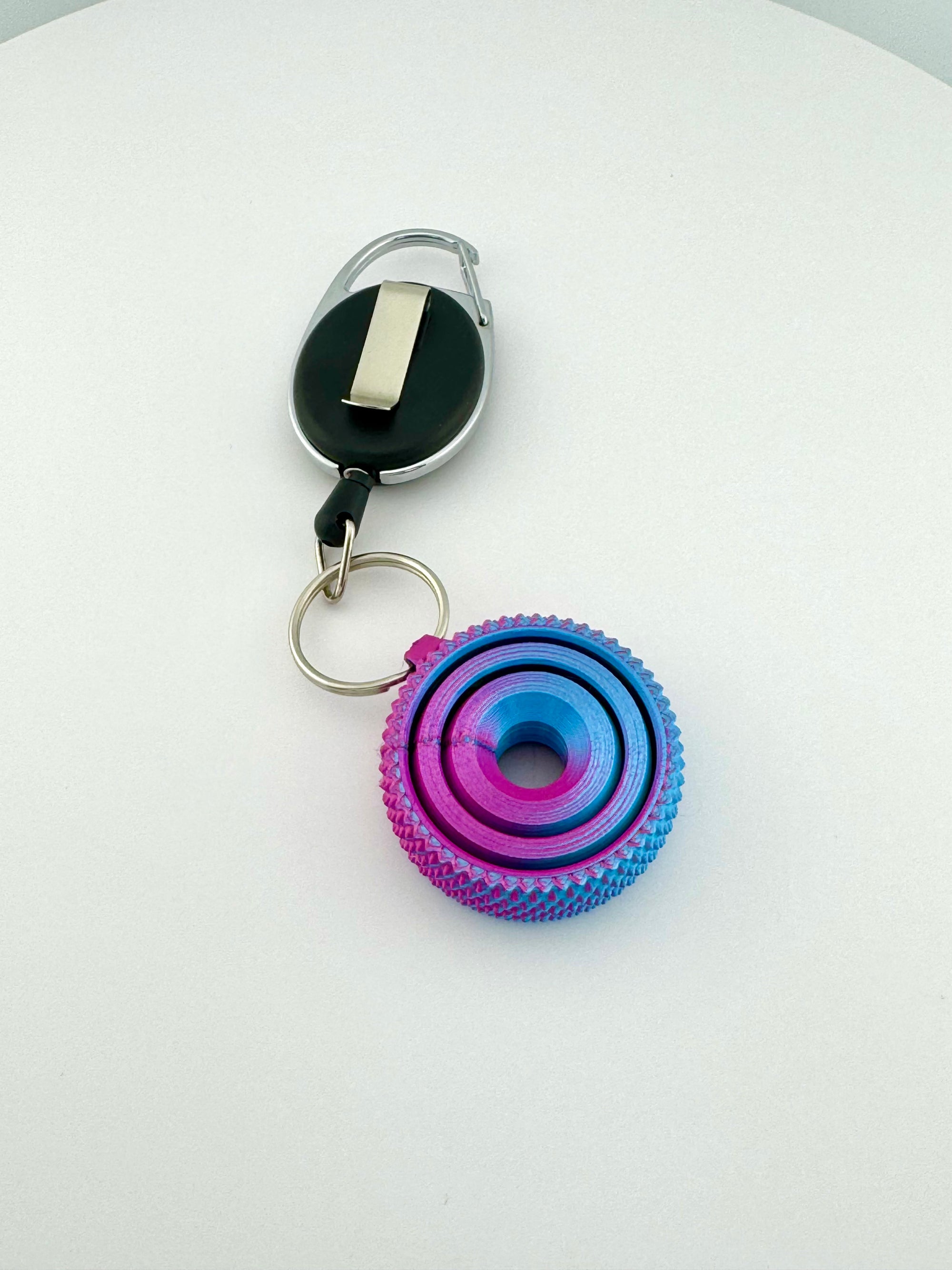 Dual Color Keychain Textured Gyro Fidget Spinner