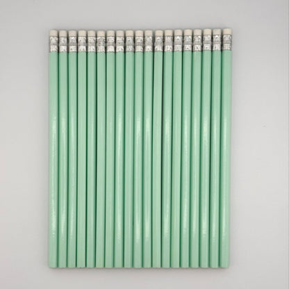All Pastel Green Personalized Pencils