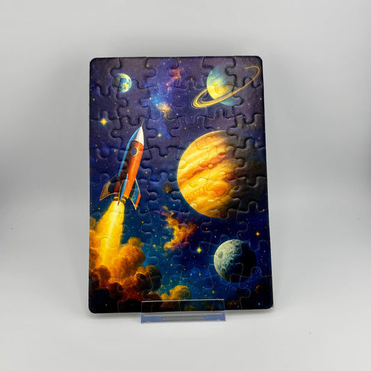 Space Rocket Puzzle – 48 Piece Mini Jigsaw | Fun Galaxy Gift for Kids