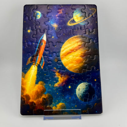 Space Rocket Puzzle – 48 Piece Mini Jigsaw | Fun Galaxy Gift for Kids