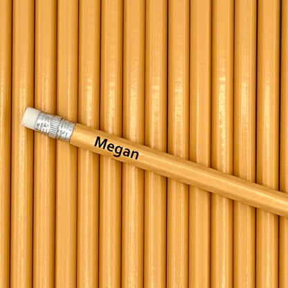 All Pastel Orange Personalized Pencils
