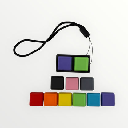 2 Key Mechanical Keyboard Fidget Clicker Toy Keychain