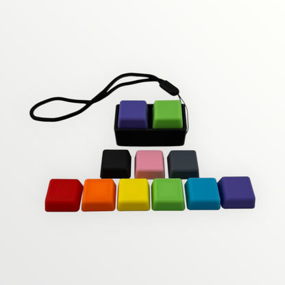 2 Key Mechanical Keyboard Fidget Clicker Toy Keychain