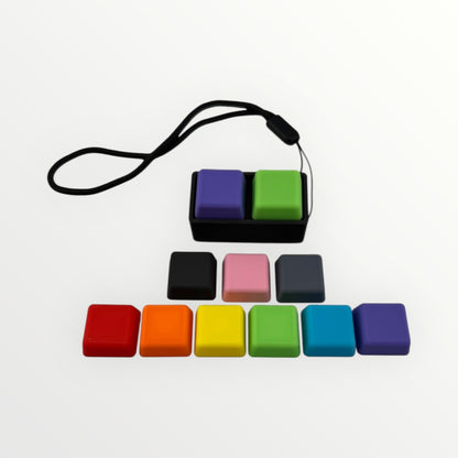 2 Key Mechanical Keyboard Fidget Clicker Toy Keychain