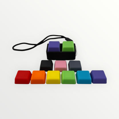 2 Key Mechanical Keyboard Fidget Clicker Toy Keychain