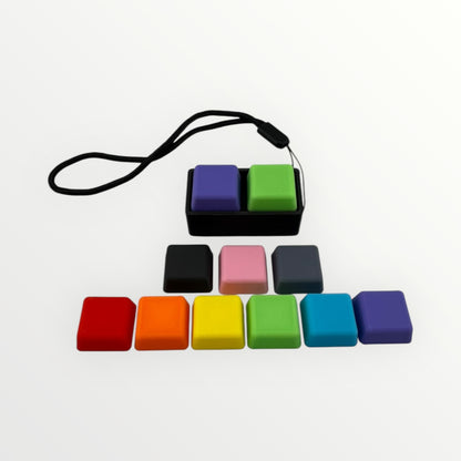 2 Key Mechanical Keyboard Fidget Clicker Toy Keychain
