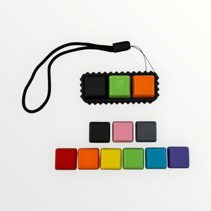3 Key Spiky Mechanical Keyboard Fidget Clicker Toy Keychain