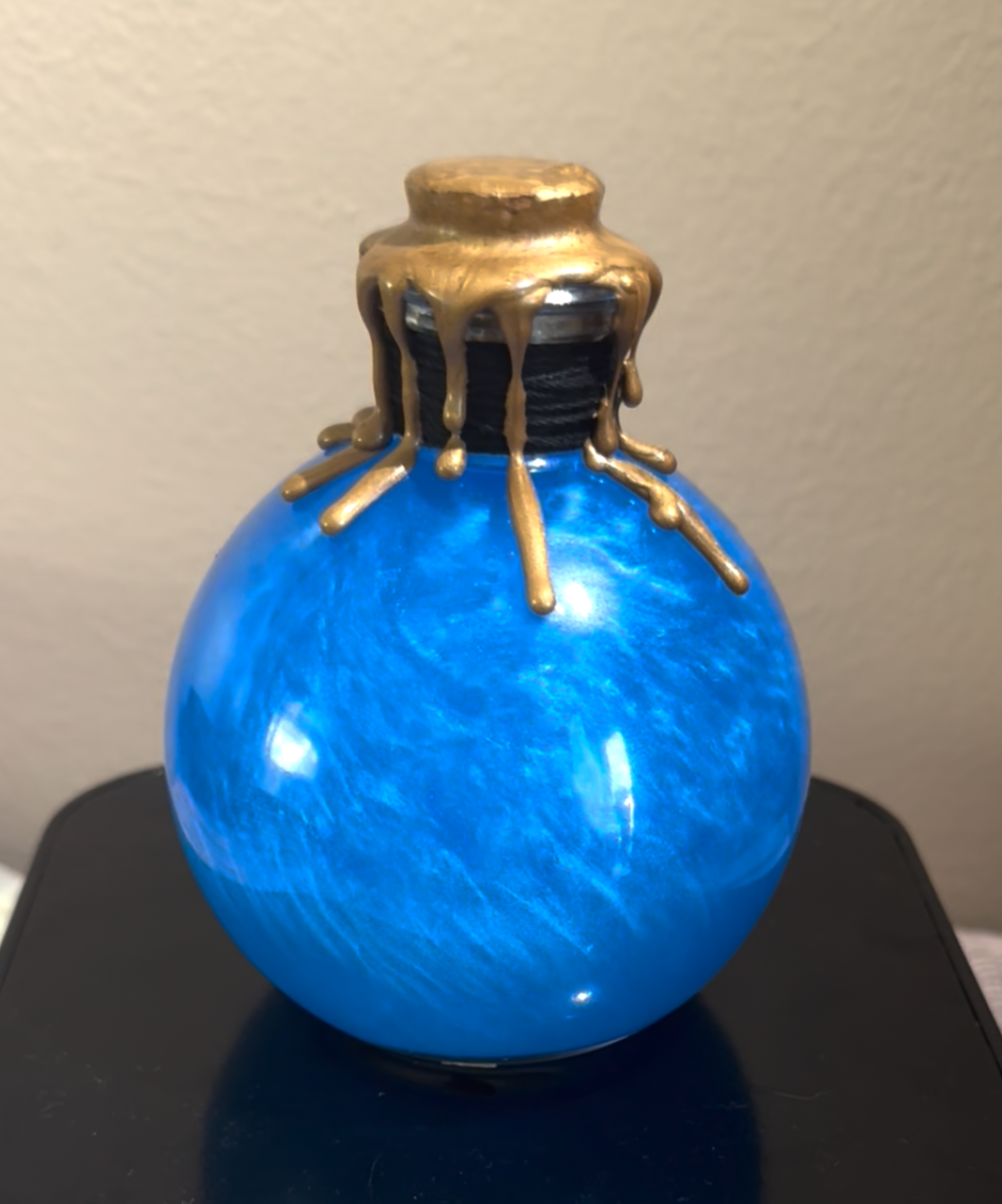 Perpetually Swirling Fantasy Potion w/ base. Magical Home Decor Accessory Gifts Ornaments