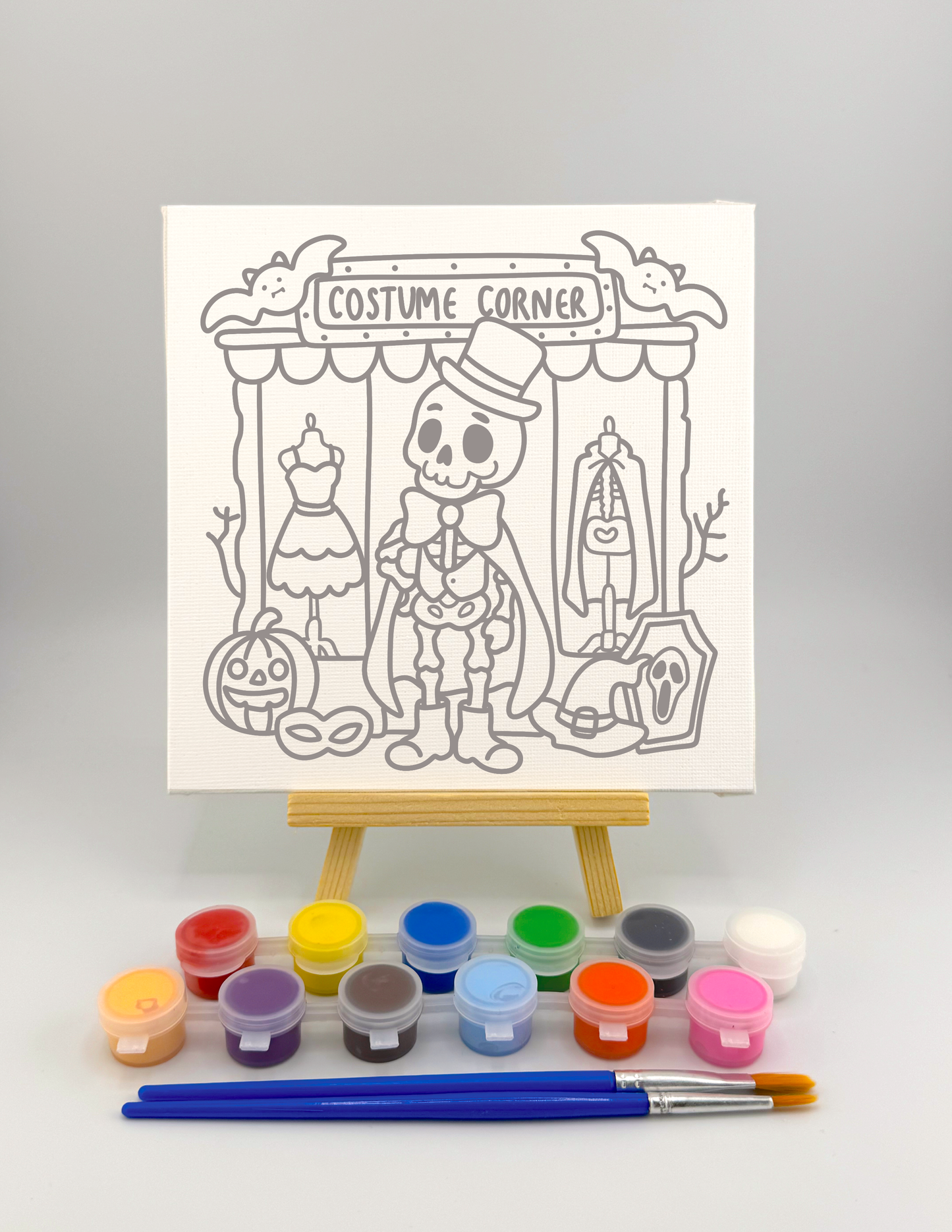 Cute Skeleton Costume Shop Painting Kit: For Adults and Kids