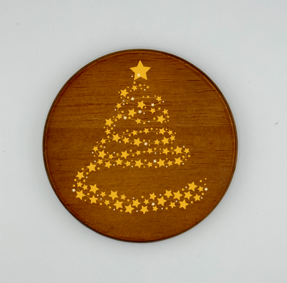 Star Tree Christmas Coaster | Home Family Gift - Set of 4