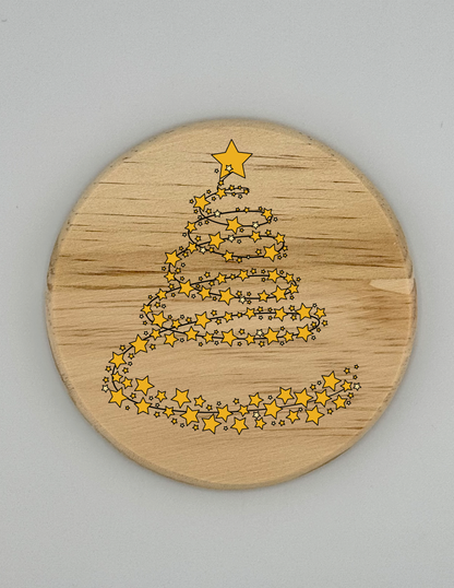 Star Tree Christmas Coaster | Home Family Gift - Set of 4