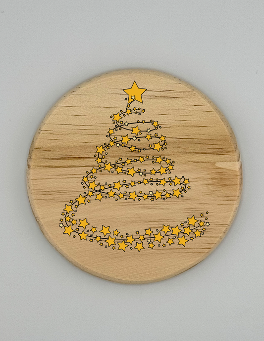 Star Tree Christmas Coaster | Home Family Gift - Set of 4