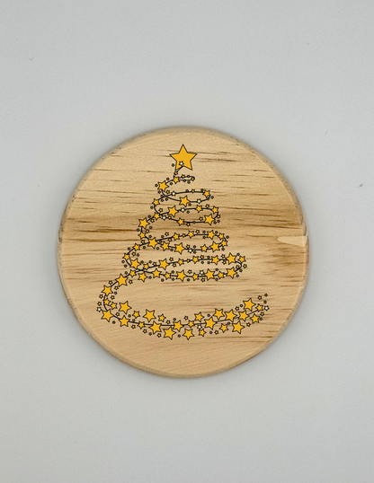 Star Tree Christmas Coaster | Home Family Gift - Set of 4