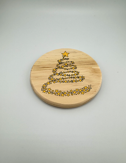 Star Tree Christmas Coaster | Home Family Gift - Set of 4